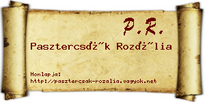 Pasztercsák Rozália névjegykártya